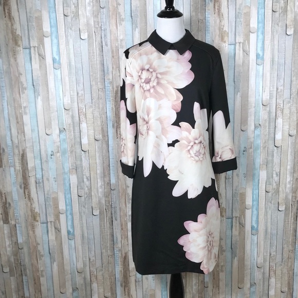 Ted Baker 3 Retro Collar Floral Kida Sheath Dress - Picture 2 of 8